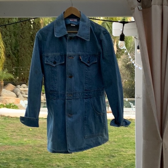 1970's Men's Original Orange Tag Blue Denim Levis Chore Jacket - Picture 4 of 9